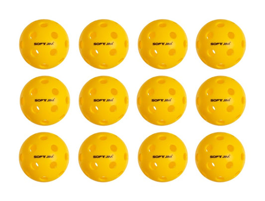 PACK 12 SOFTJIM BASIC 26 HOLE PICKLEBALL BALLS