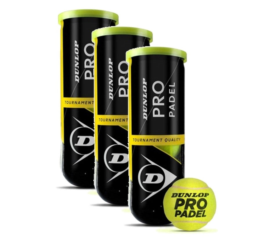 TRIPACK BOTE DE 3 PELOTAS DE PADEL DUNLOP PRO PADEL