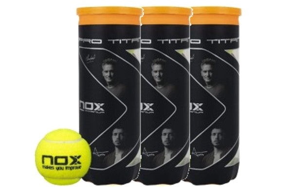 TRIPACK BOTE DE 3 PELOTAS DE PADEL NOX PRO TITANIUM