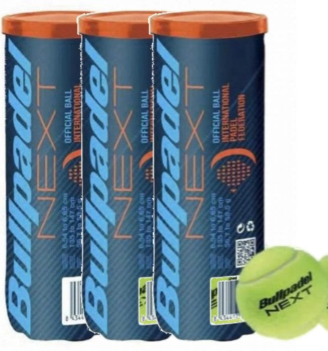 TRIPACK BOTE DE 3 PELOTAS DE PADEL BULLPADEL FIP NEXT